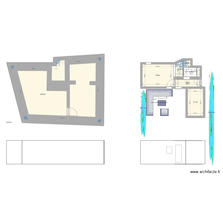 plan rdc. Plan de 8 pièces et 107 m2