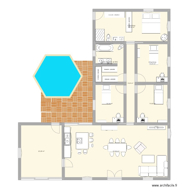 maison DANICAN. Plan de 8 pièces et 139 m2