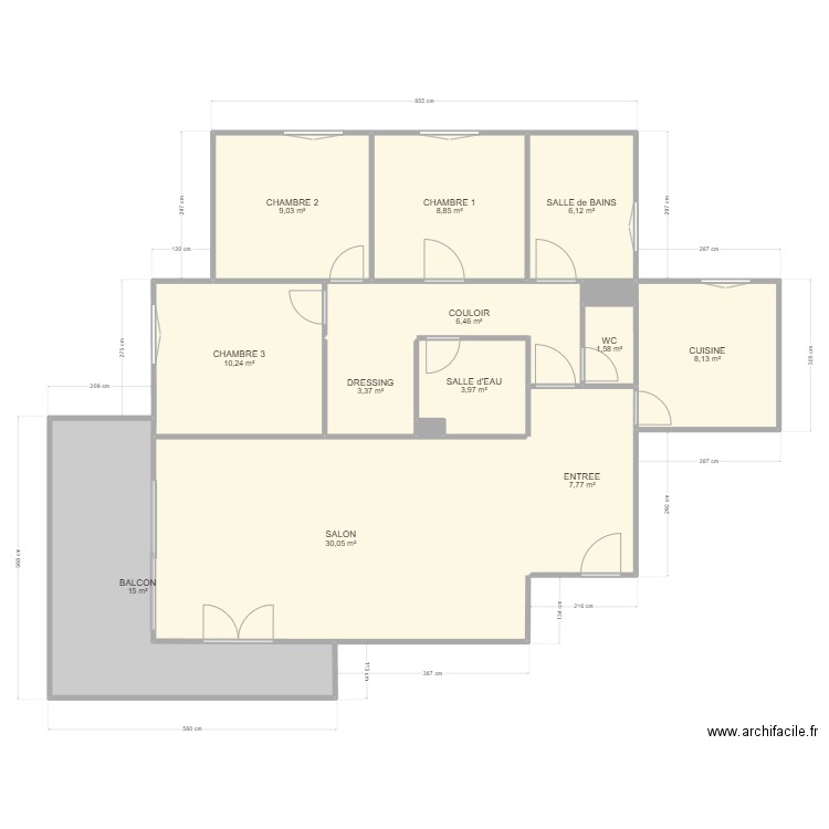 SIMEONIDIS. Plan de 14 pièces et 111 m2