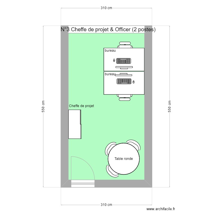 N° 3 Cheffe de projet & Officier (2 postes). Plan de 0 pièce et 0 m2