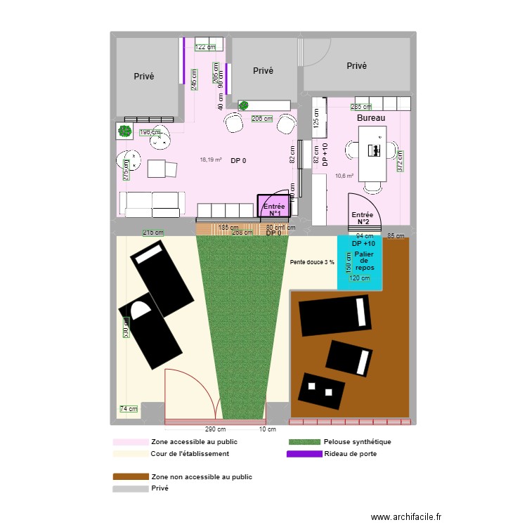 PHILAE SERVICES FUNERAIRES AVANT TRAVAUX. Plan de 14 pièces et 104 m2