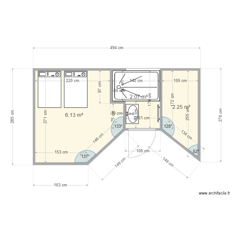 SDB JP. Plan de 0 pièce et 0 m2