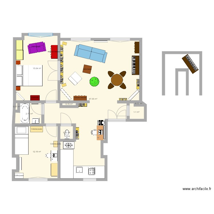 tolbiac aménagement 1. Plan de 0 pièce et 0 m2