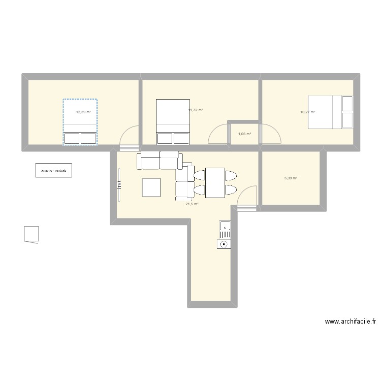 c/Gloria original 1² A. Plan de 6 pièces et 62 m2