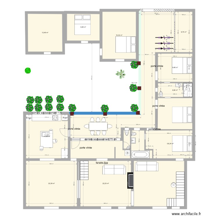 Noirmout v6. Plan de 12 pièces et 190 m2