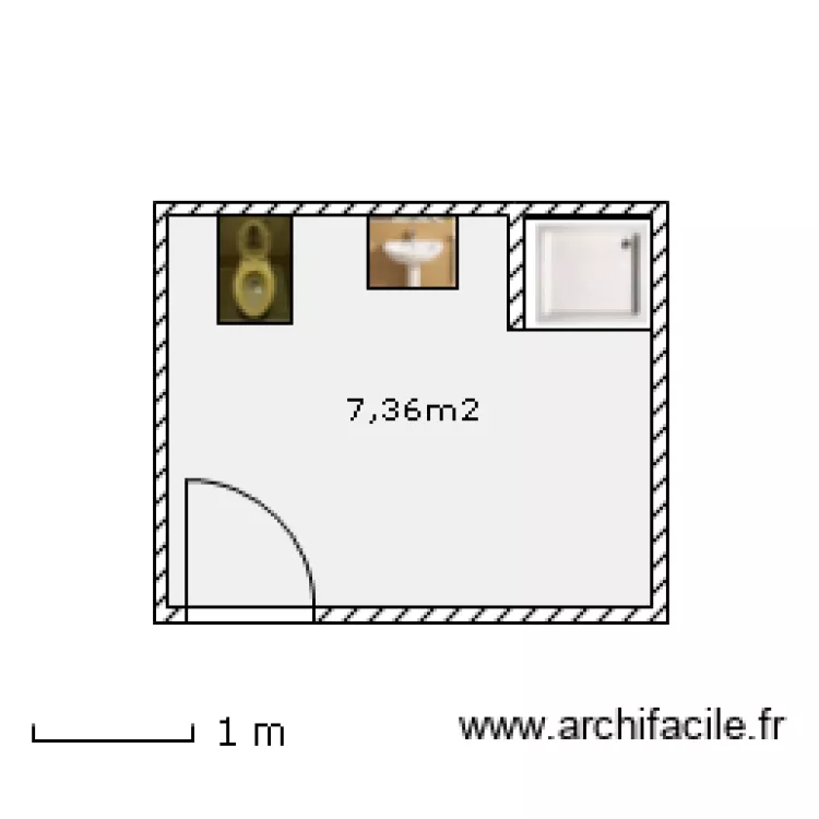 S.D.B Chambre 21 et 22. Plan de 