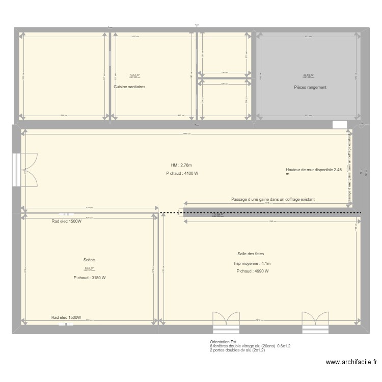 Mairie roquebrune salle des fetes. Plan de 4 pièces et 340 m2