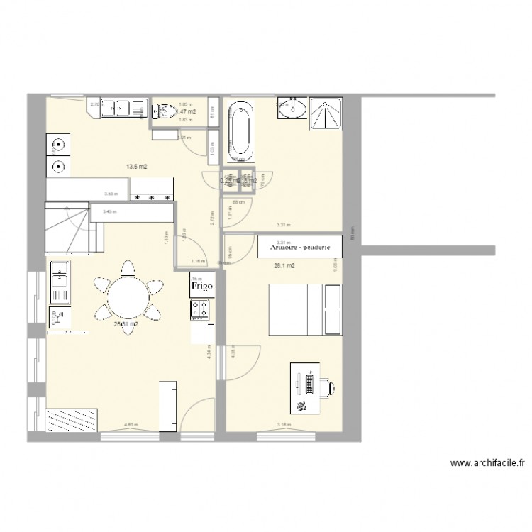 Projet final meublé. Plan de 0 pièce et 0 m2