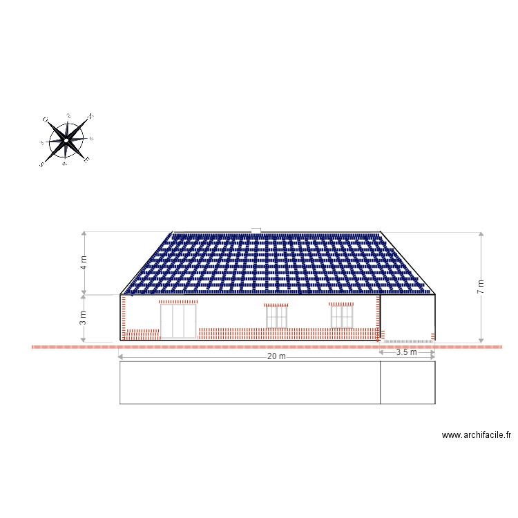 PLAN FACADE Sud Est. Plan de 0 pièce et 0 m2