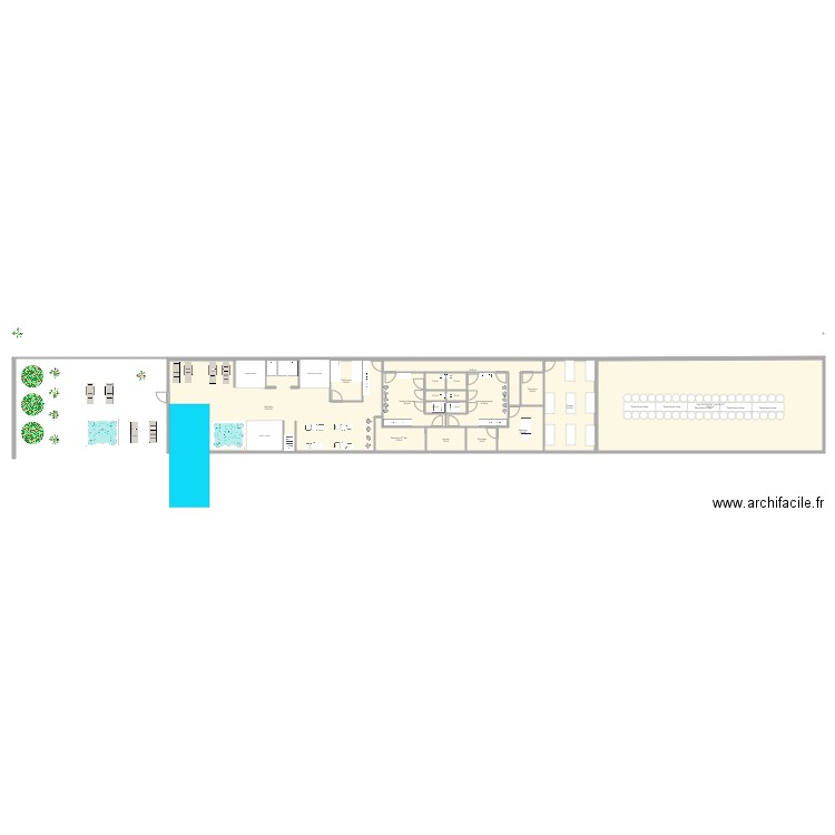 SPA long du mur V2. Plan de 0 pièce et 0 m2