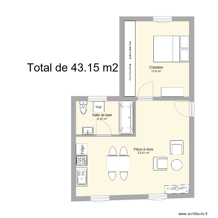 appartement gauche . Plan de 0 pièce et 0 m2