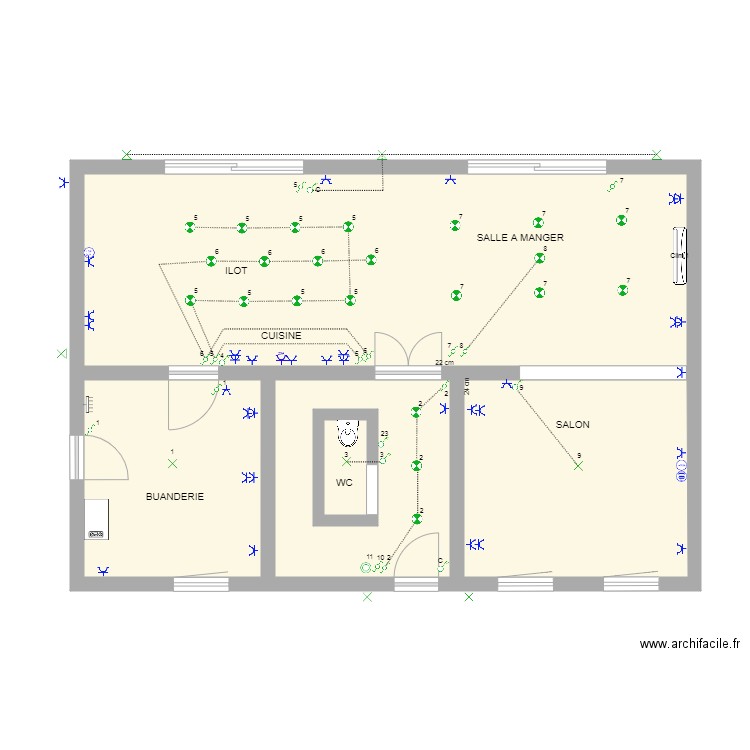 rez de chaussée. Plan de 0 pièce et 0 m2