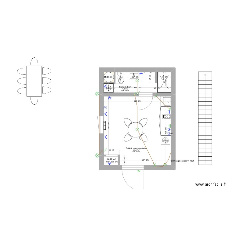 Gîte Béville-Beuville. Plan de 6 pièces et 45 m2