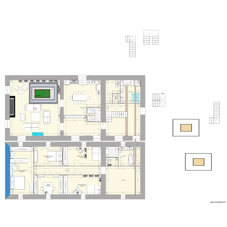 grande maison RDC5. Plan de grande maison RDC5. Plan de