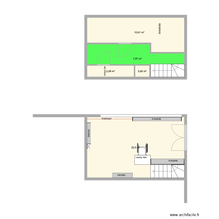 SNOW ACCESS. Plan de 5 pièces et 44 m2