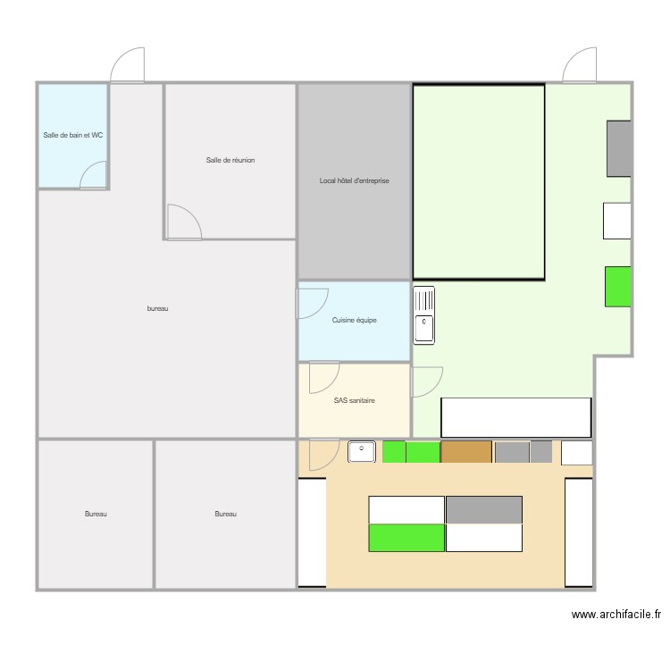 Plan locaux Ecosynia Gardanne. Plan de 10 pièces et 204 m2