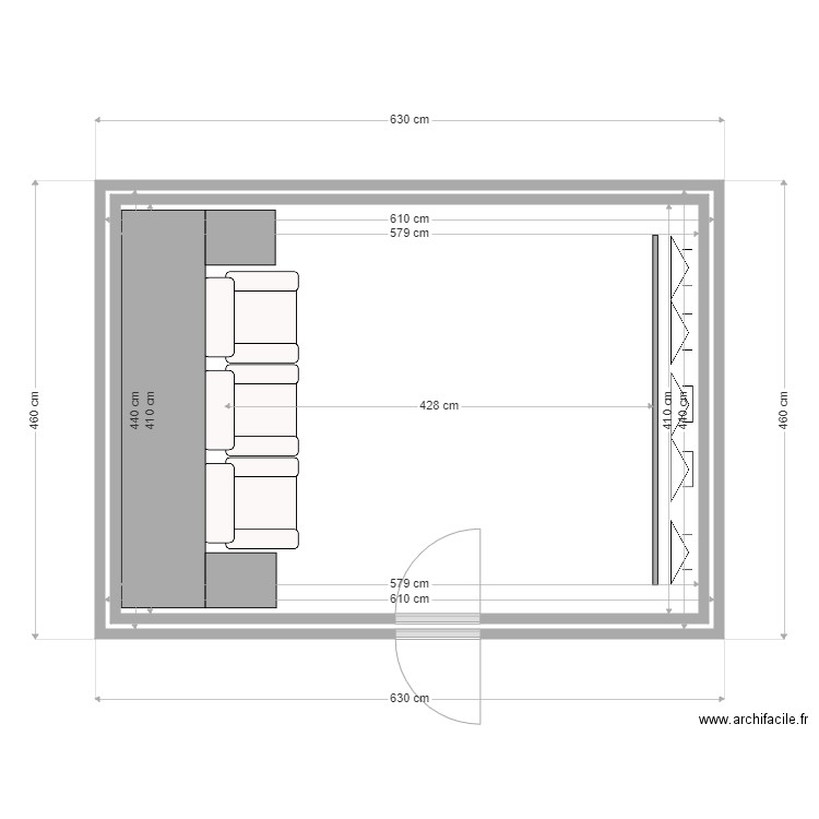 The Shelter 2. Plan de 2 pièces et 51 m2