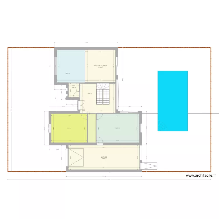 MBE IND 5 avec vide sous plafond. Plan de 