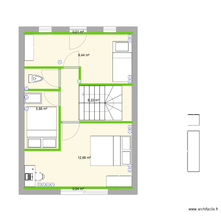 chalet haut pascale. Plan de 6 pièces et 34 m2