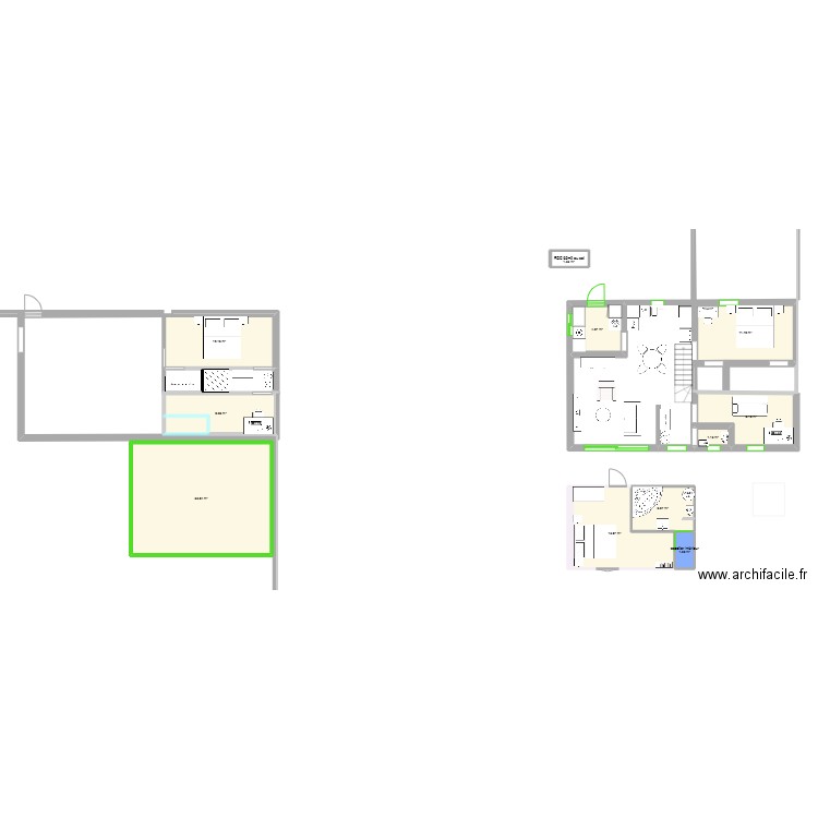 plan maison sol 65m2. Plan de 11 pièces et 105 m2