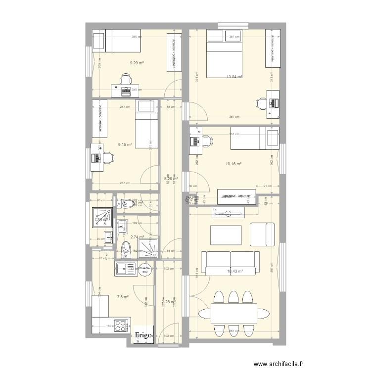 Appartement F5 Nouveau cottage  Les Clayes ss bois. Plan de 0 pièce et 0 m2