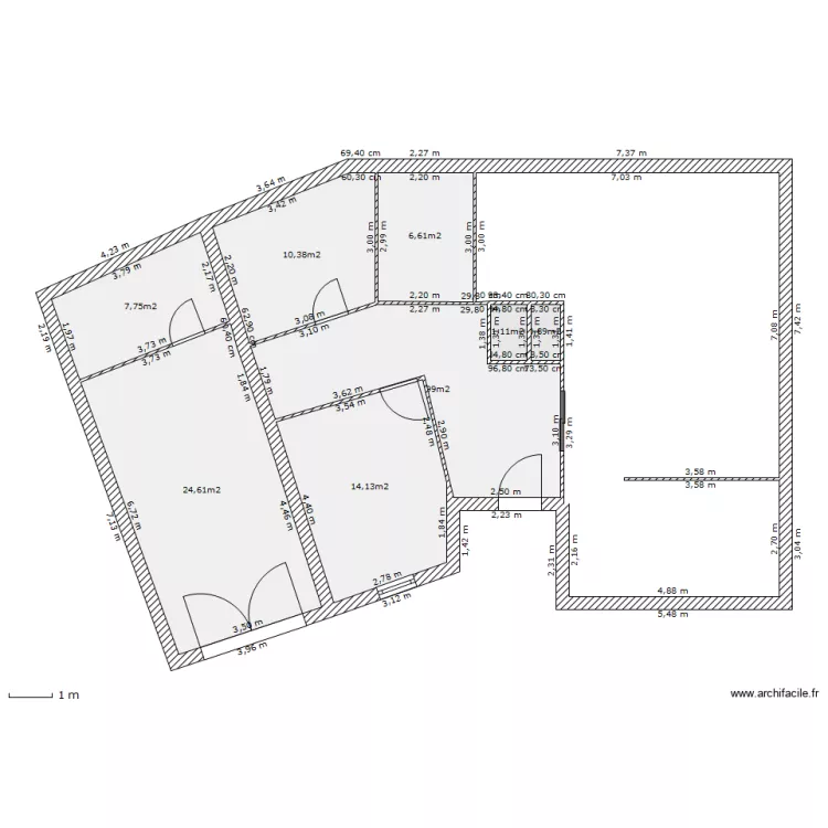 Maison angle 1. Plan de 