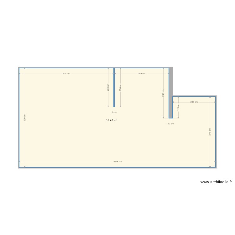 NOUGAREDE. Plan de 1 pièce et 51 m2