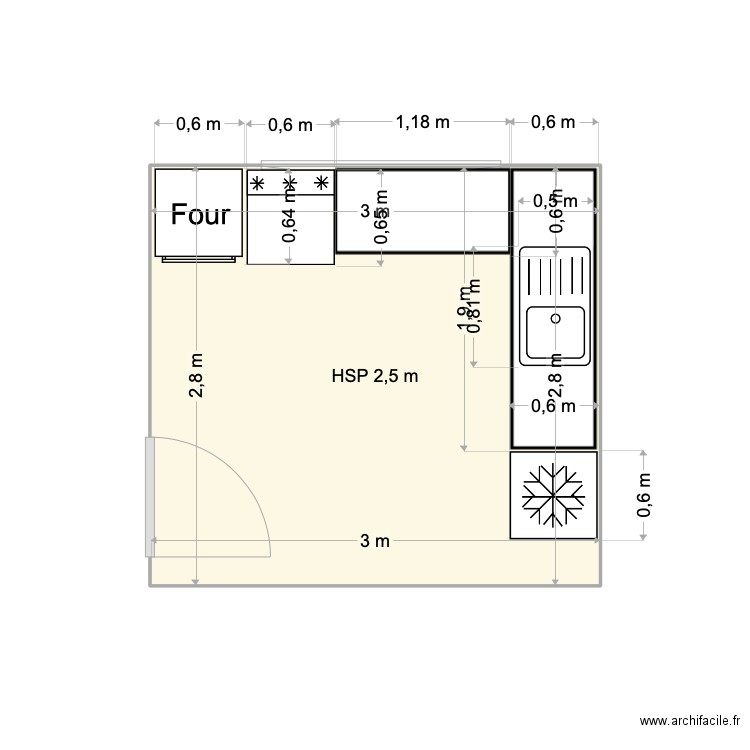 Cuisine. Plan de 0 pièce et 0 m2
