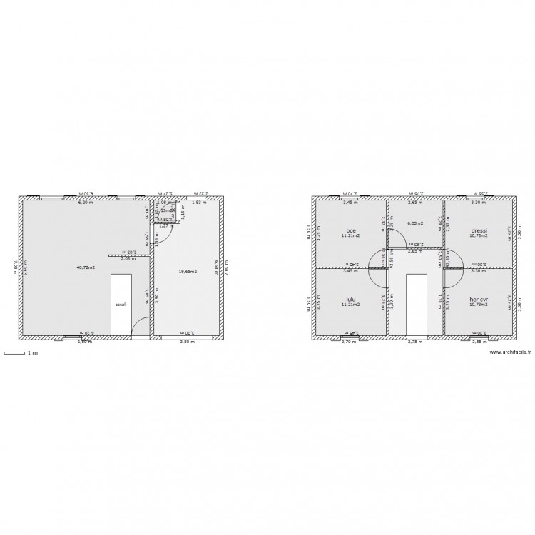 maison 70m2 etage. Plan de 0 pièce et 0 m2