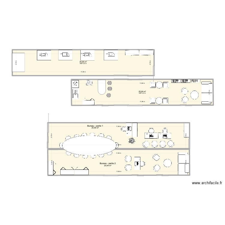 Paris campagne Experience - Bureaux. Plan de 4 pièces et 103 m2