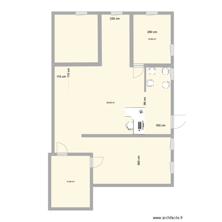 Cab Mel modif mur + porte. Plan de 0 pièce et 0 m2