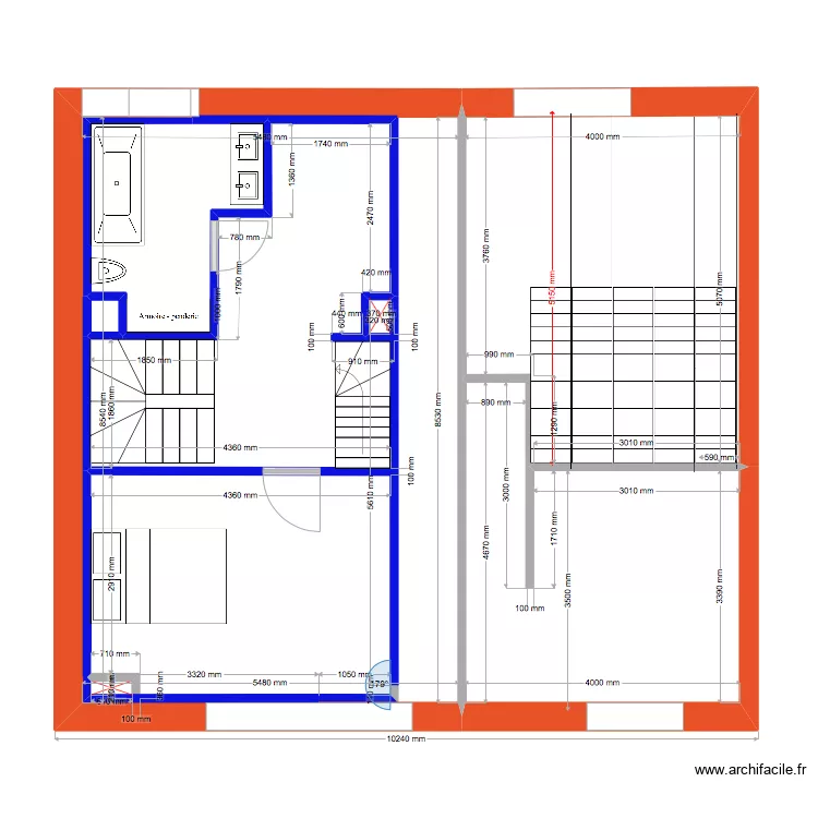 poutrelle hourdis. Plan de 