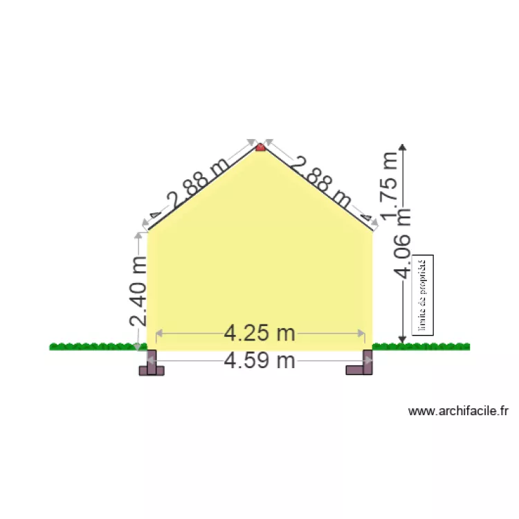 Pignon Est . Plan de 