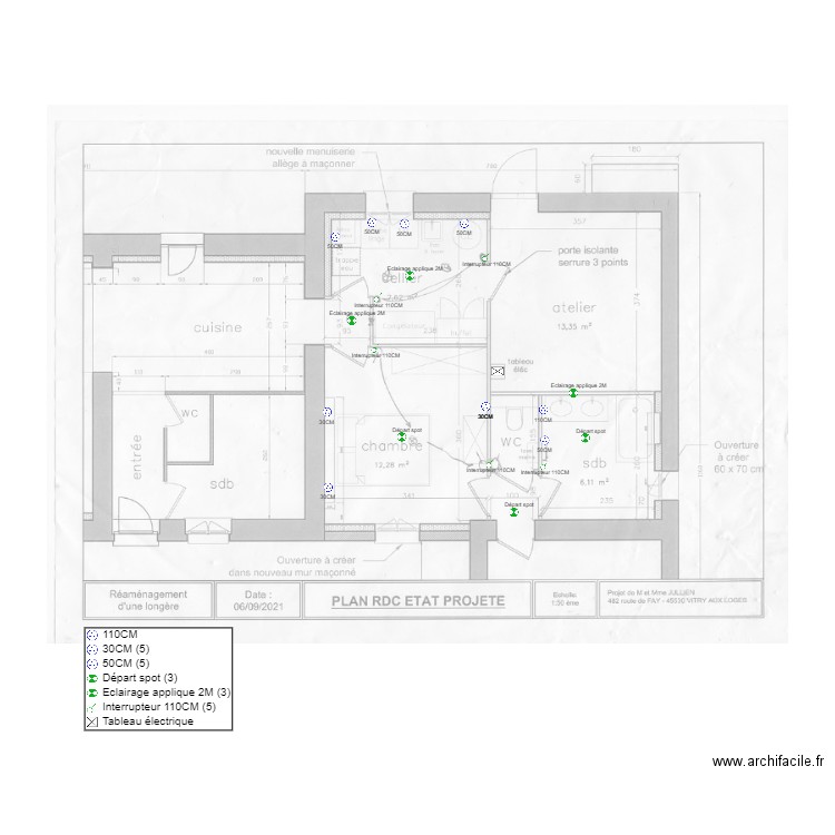 IMPLANTATION GAINES CLAIRE. Plan de 0 pièce et 0 m2