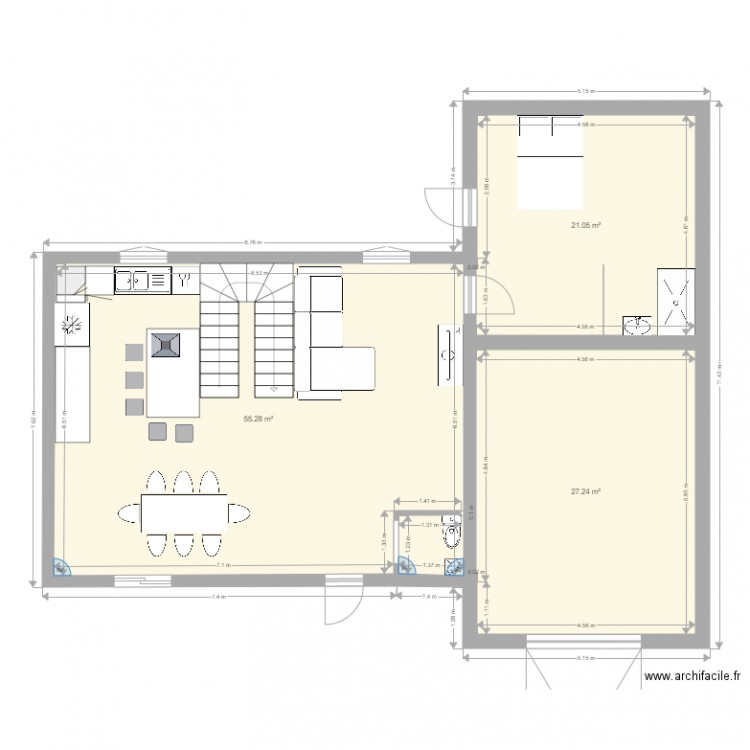 rdc complet. Plan de 0 pièce et 0 m2
