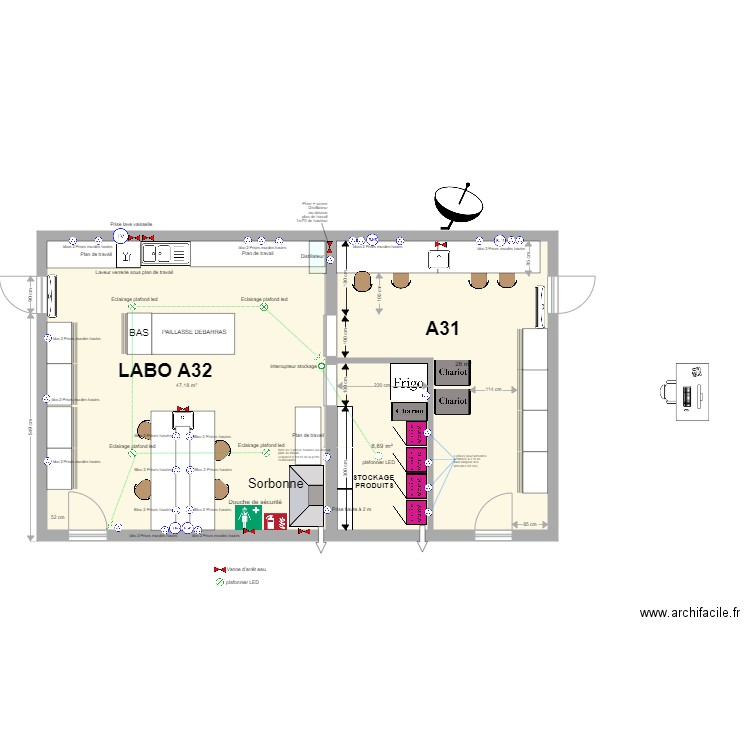 labo A31 modif juillet 2021. Plan de 0 pièce et 0 m2