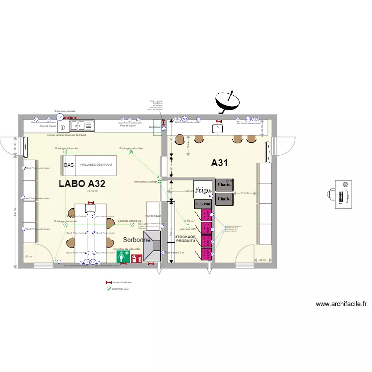 labo A31 modif juillet 2021. Plan de 