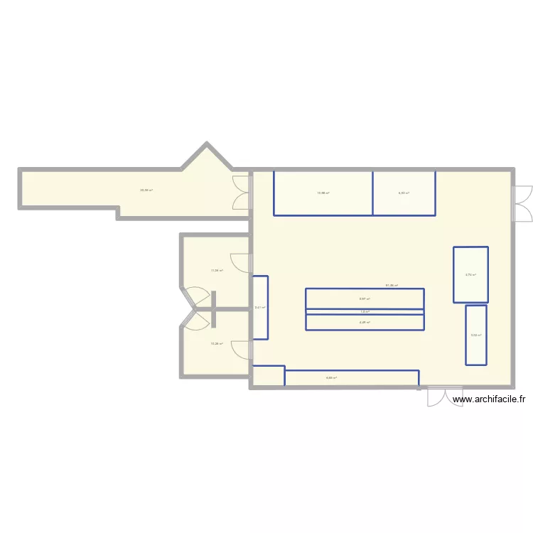 Implantation atelier Tarare. Plan de 