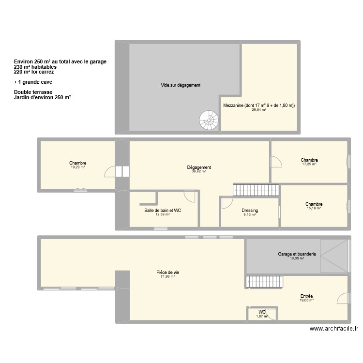 KHERROUBI. Plan de 14 pièces et 308 m2