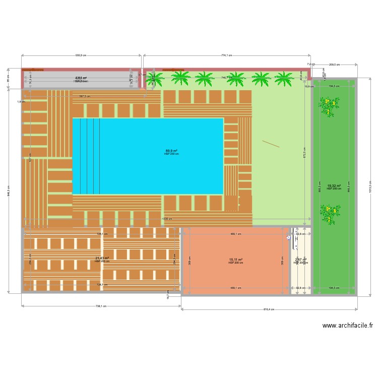 piscine. Plan de 0 pièce et 0 m2