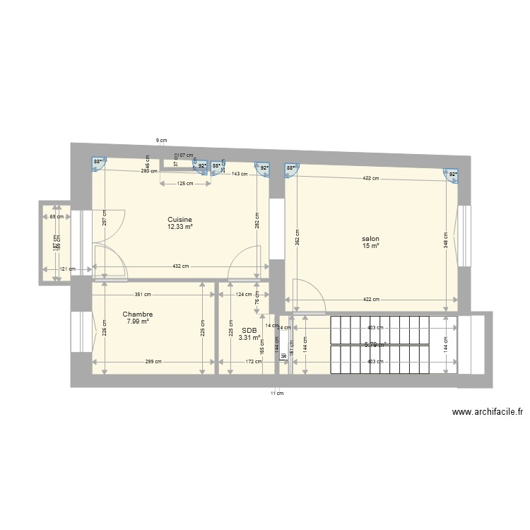 Anatole France 4ème étage duplex 1. Plan de 0 pièce et 0 m2