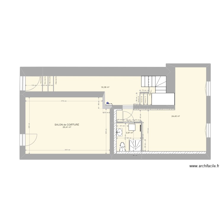 COURBET RDC Cloisonnement STUDIO. Plan de 0 pièce et 0 m2