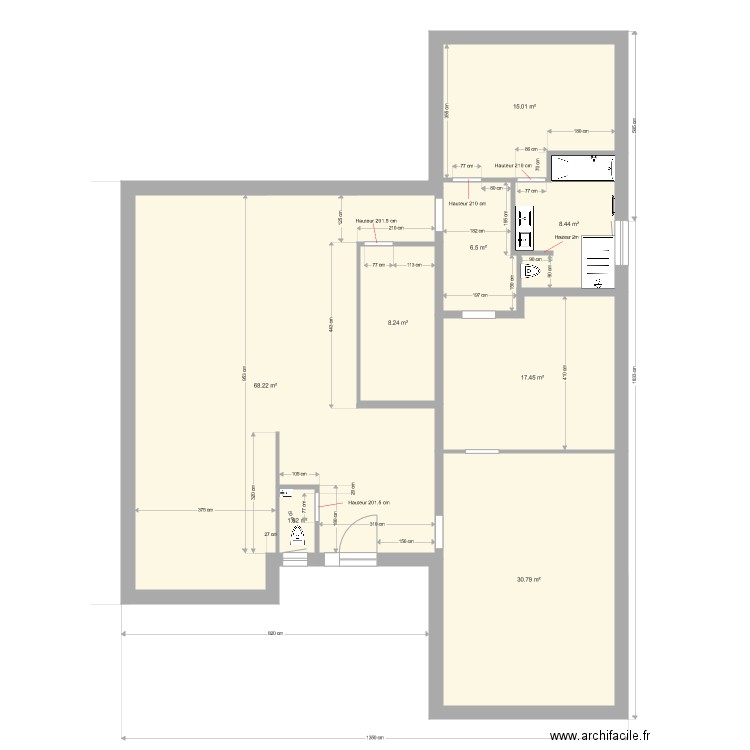 plan cloisons. Plan de 0 pièce et 0 m2