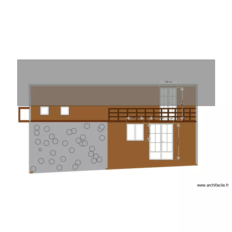 fa&ccedil;ade sud. Plan de 
