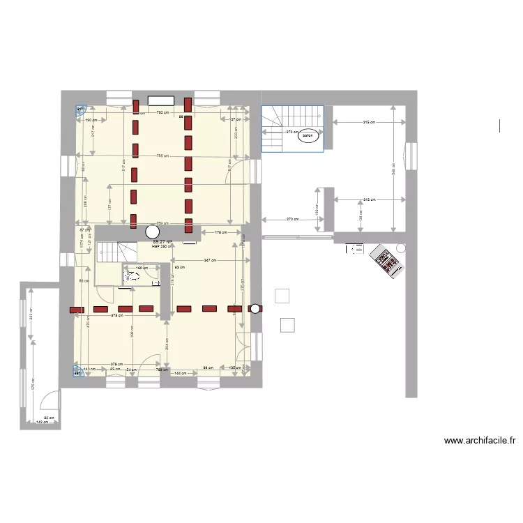 rdc modifié vue ensemble. Plan de rdc modifié vue ensemble. Plan de