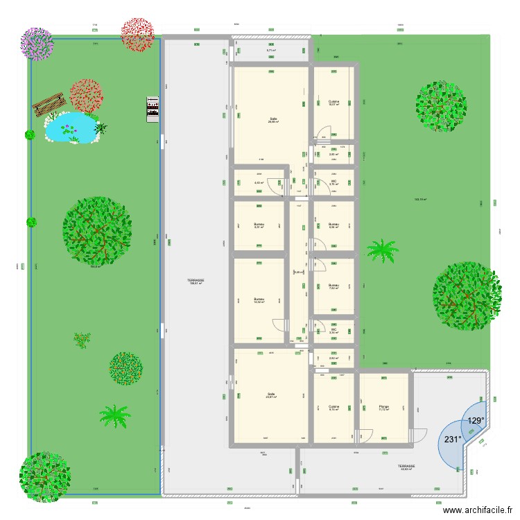 CANTINE SODEMI. Plan de 20 pièces et 642 m2