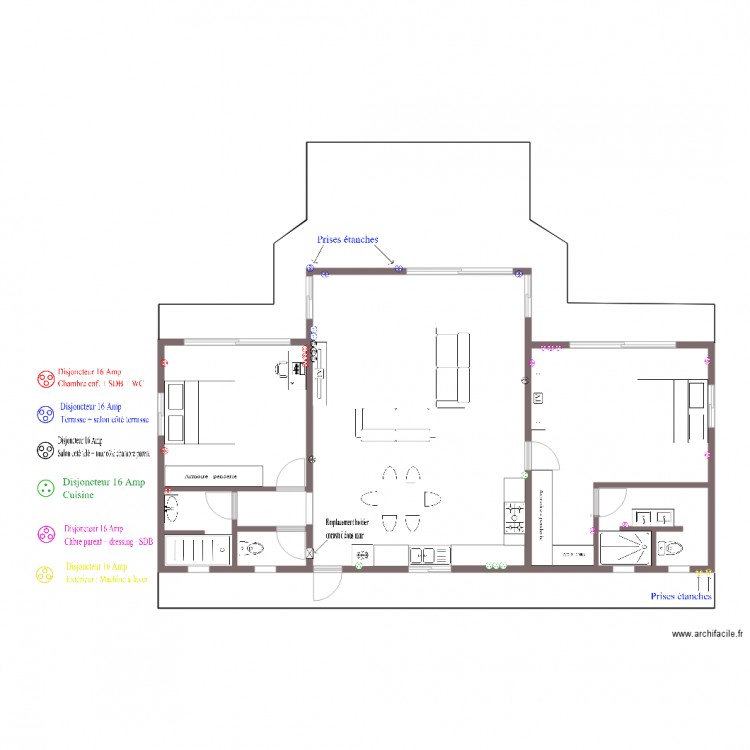 Plan Installation Prises 2. Plan de 0 pièce et 0 m2