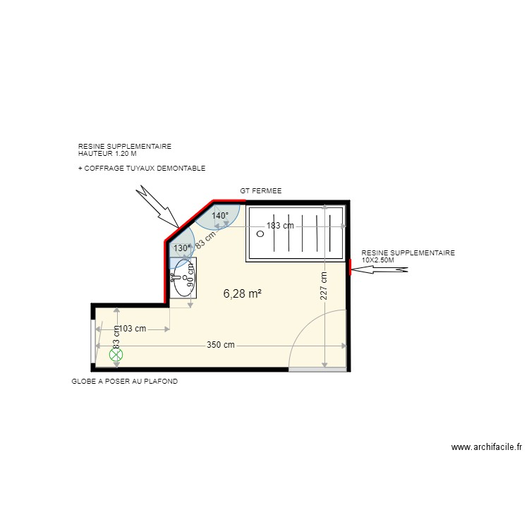 HEMMALI FATIMA . Plan de 1 pièce et 6 m2