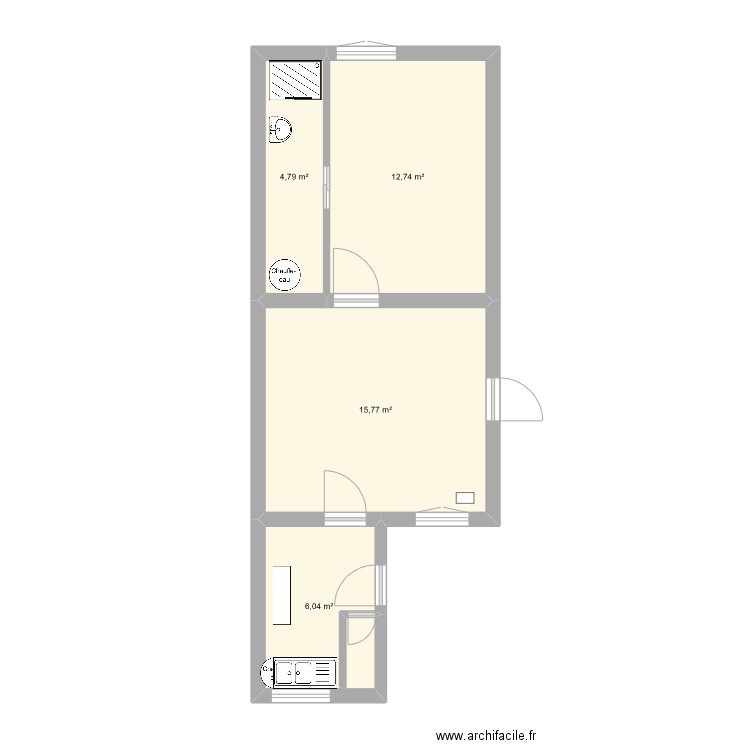 4 route des Québrais. Plan de 4 pièces et 39 m2