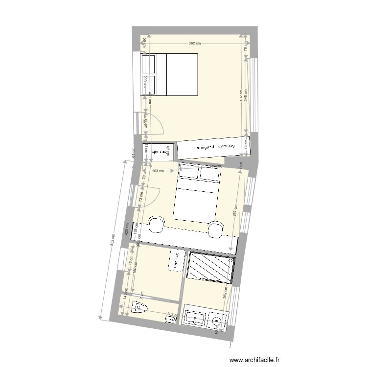 coin nuit 2. Plan de 0 pièce et 0 m2